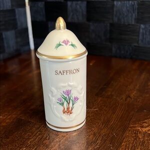 1992 Lenox Spice Garden Porcelain Spice Jar for Saffron